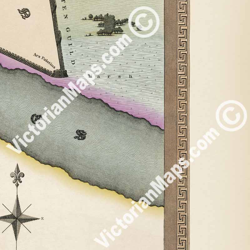 The City of London in the time of the Saxon Dynasty about the year One Thousand - an early map of London at the time of Saxons and Vikings by W. Darton, 1810 art print poster canvas gift