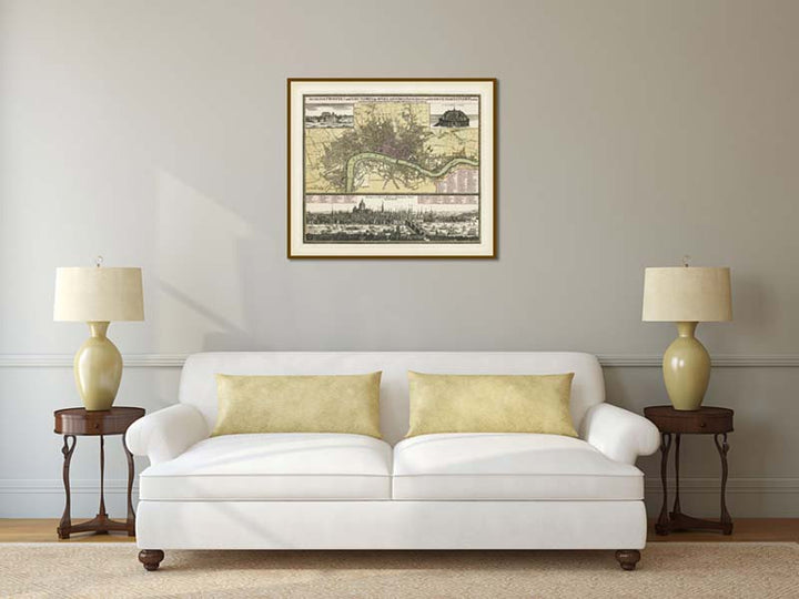 Map of LONDON by Johann Baptist Homann, 1730 art print poster canvas gift