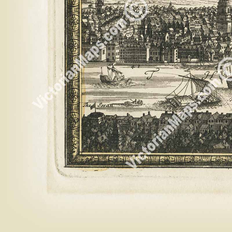 Map of LONDON by Johann Baptist Homann, 1730 art print poster canvas gift