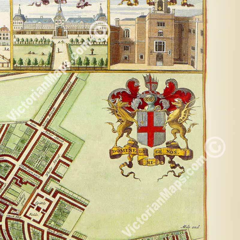 Map of 17th century London by Wenceslaus Hollar, c.1688 art print poster canvas gift