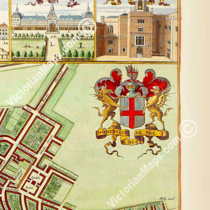 Map of 17th century London by Wenceslaus Hollar, c.1688 art print poster canvas gift