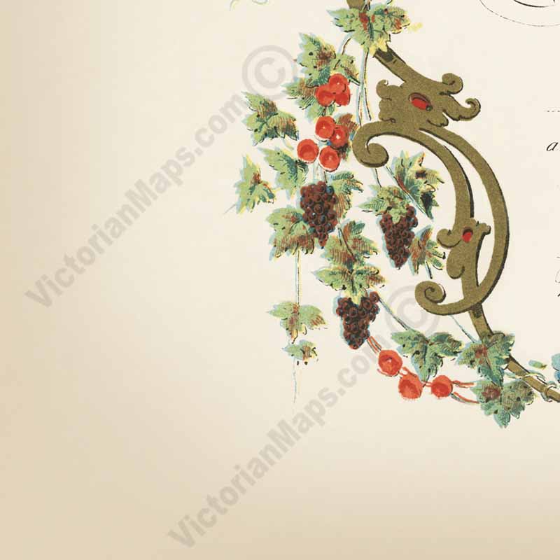 Victorian Marriage Certificate matrimony wedding Victorian marriage certificate c.1870 - restored blank print art poster canvas gift