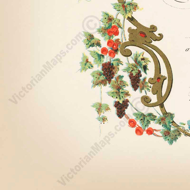 Victorian Marriage Certificate matrimony wedding Victorian marriage certificate c.1870 - restored blank print art poster canvas gift