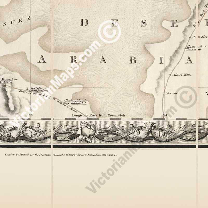 Seaton's Map of Palestine, or the Holy Land, and part of Egypt; Jesus Christ with Samaritan woman at the well, a Georgian folding map, 1829 art print poster canvas gift