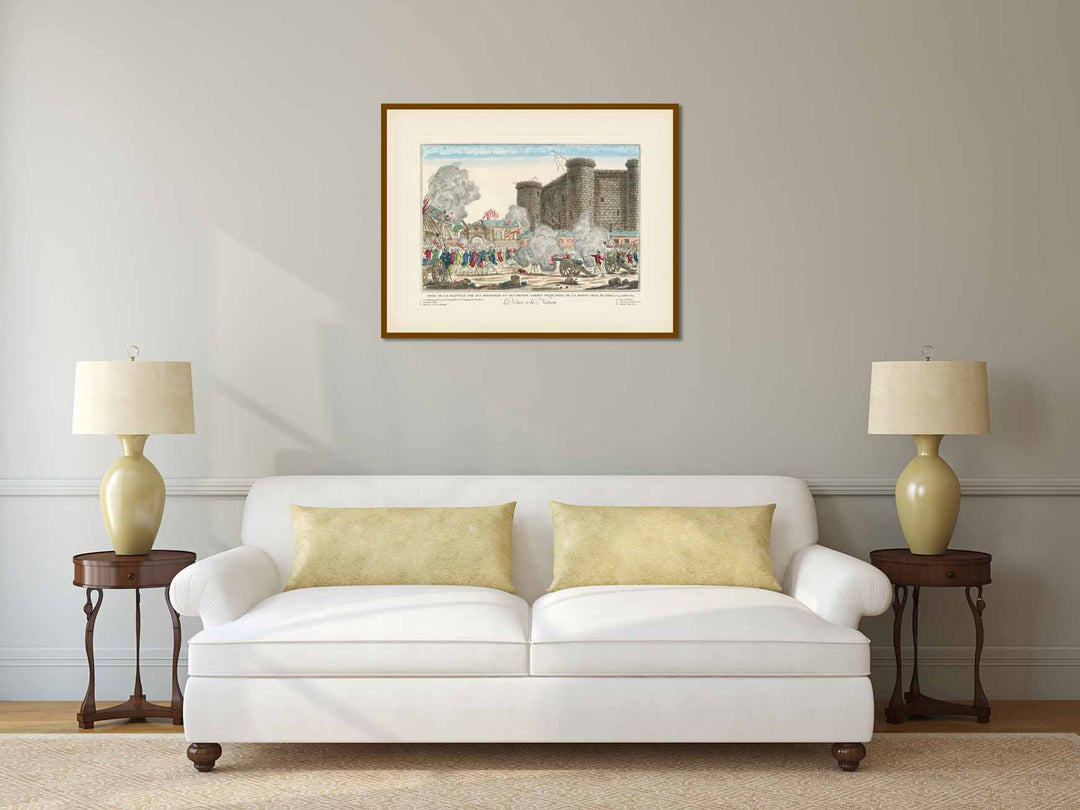 Storming of the Bastille - Prize de la Bastille, Paris, le 14 Juillet 1789 - 18c. French Revolution engraving by anonymous artist art print poster canvas gift