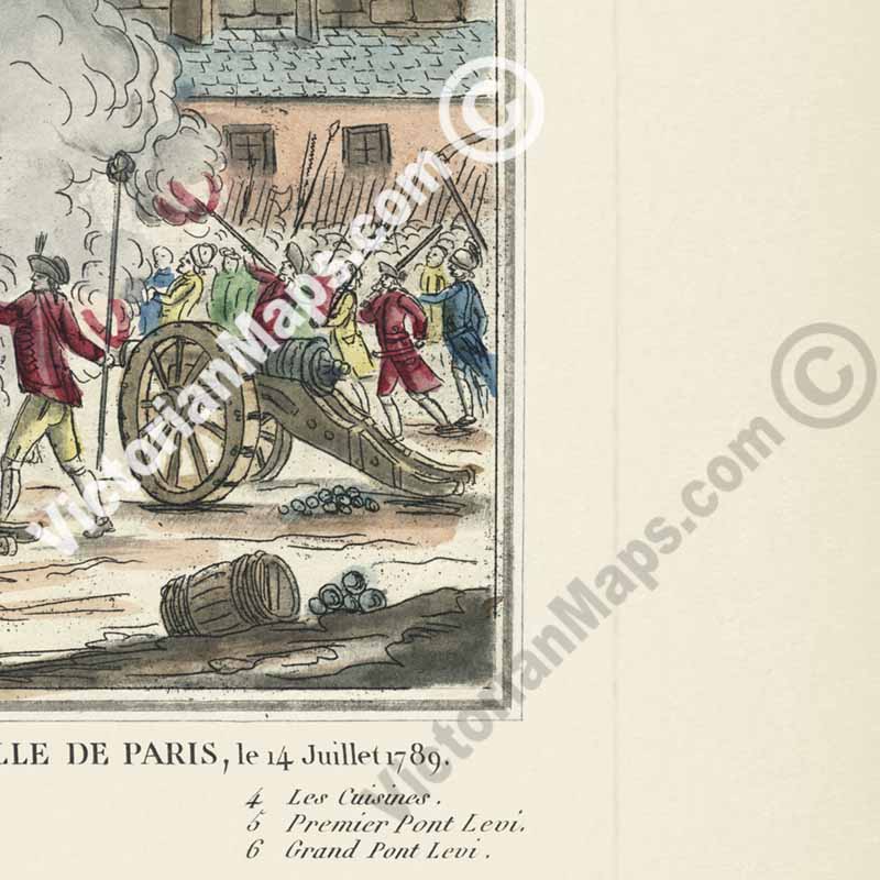 Storming of the Bastille - Prize de la Bastille, Paris, le 14 Juillet 1789 - 18c. French Revolution engraving by anonymous artist art print poster canvas gift