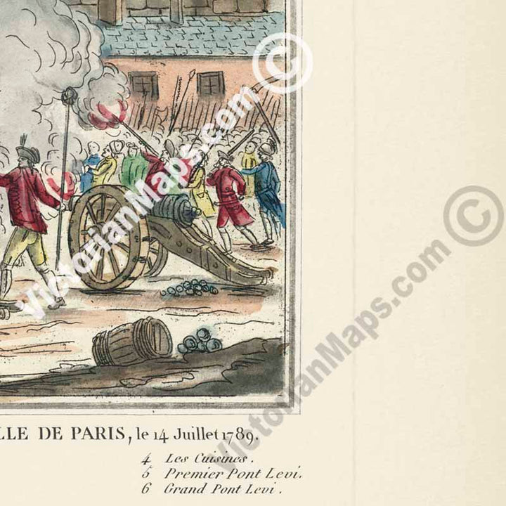 Storming of the Bastille - Prize de la Bastille, Paris, le 14 Juillet 1789 - 18c. French Revolution engraving by anonymous artist art print poster canvas gift