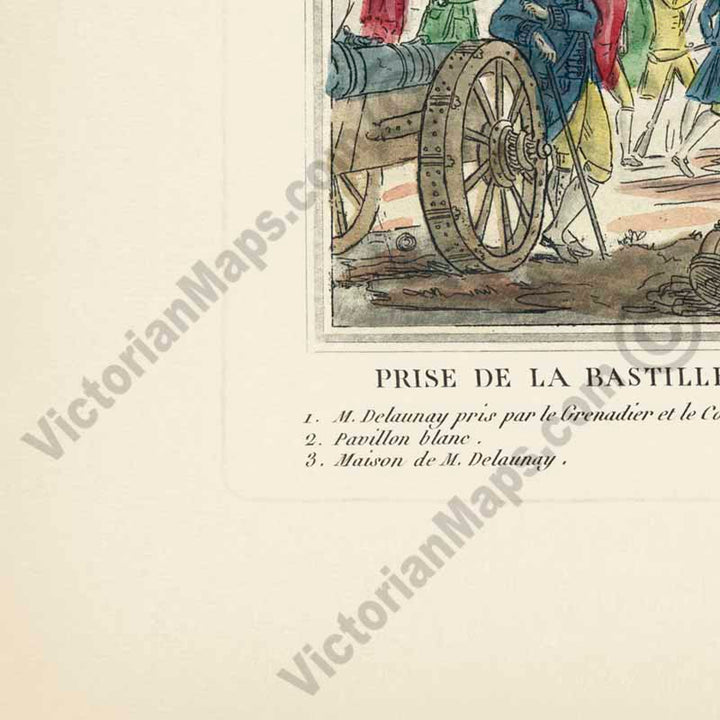 Storming of the Bastille - Prize de la Bastille, Paris, le 14 Juillet 1789 - 18c. French Revolution engraving by anonymous artist art print poster canvas gift