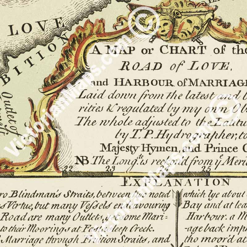 A Map or Chart of the Road of Love and Harbour of Marriage, published in 1794 by Laurie & Whittle, London