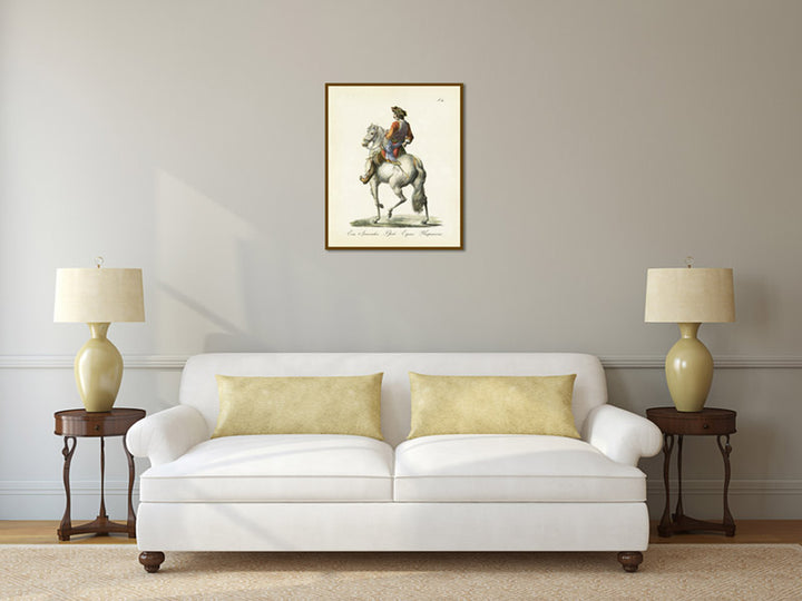 Equus hispanicus Spanish horse - an engraved hand-coloured equine print by Karl Brodtmann, 1816 art poster canvas gift