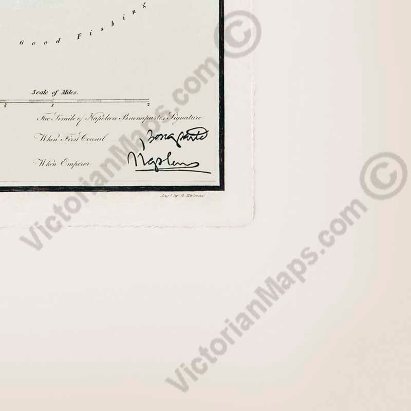 A Geographical plan of the Saint Helena Island, Napoleon Bonaparte residence in exile, a map by Leut. R.P. Read, 1817
