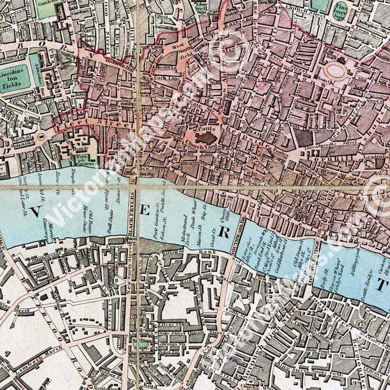 The Strangers Guide to London and Westminster - a map by Edward Mogg, 1806 1828 art print poster canvas gift