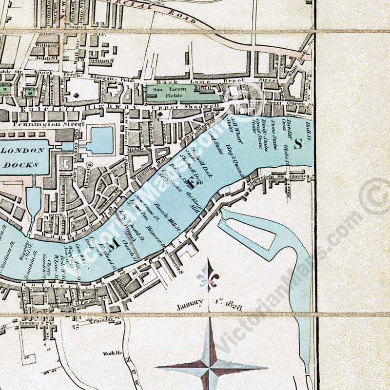 The Strangers Guide to London and Westminster - a map by Edward Mogg, 1806 1828 art print poster canvas gift
