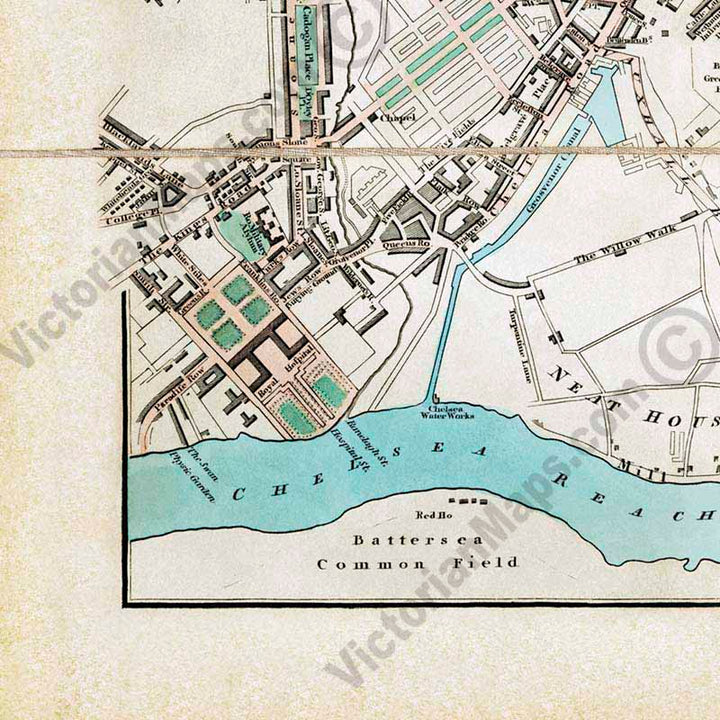 The Strangers Guide to London and Westminster - a map by Edward Mogg, 1806 1828 art print poster canvas gift