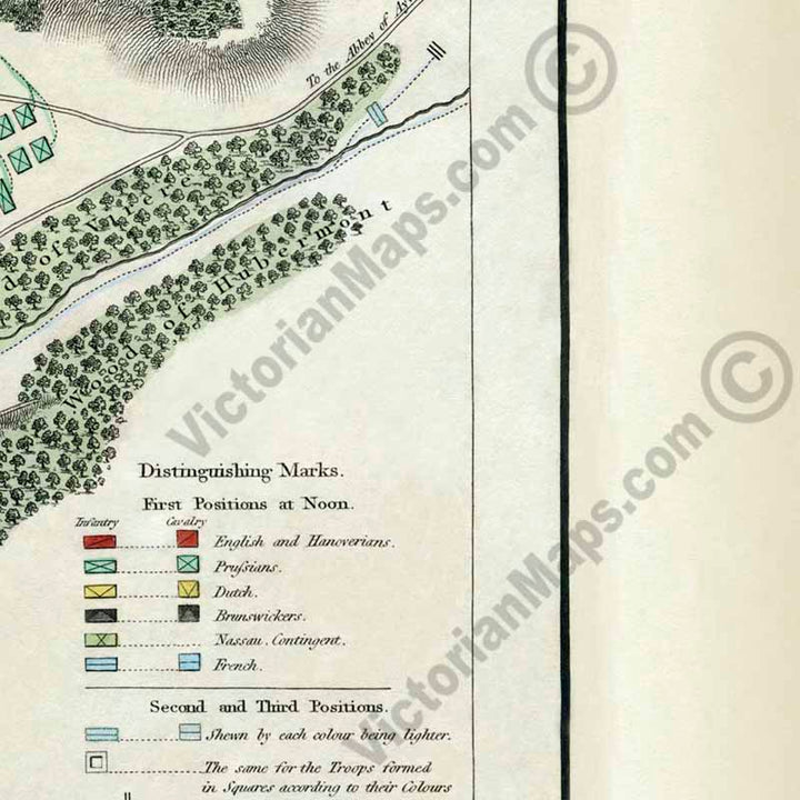 The Field of Waterloo June 18th 1815 - a map plan of the battle by John Booth, 1816 art print poster canvas gift