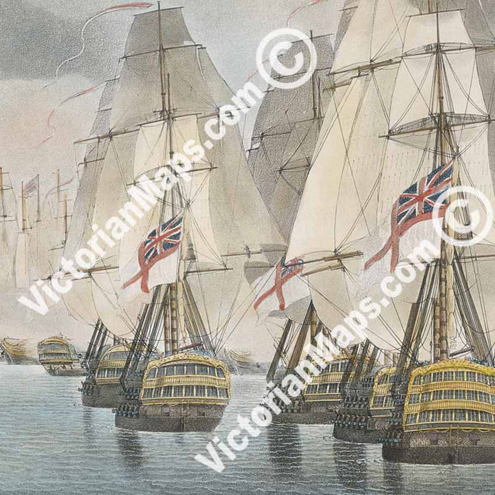 TRAFALGAR Battle, REAR Division - Plate 2 - an engraving by Robert Dodd, 1843 art print poster canvas gift