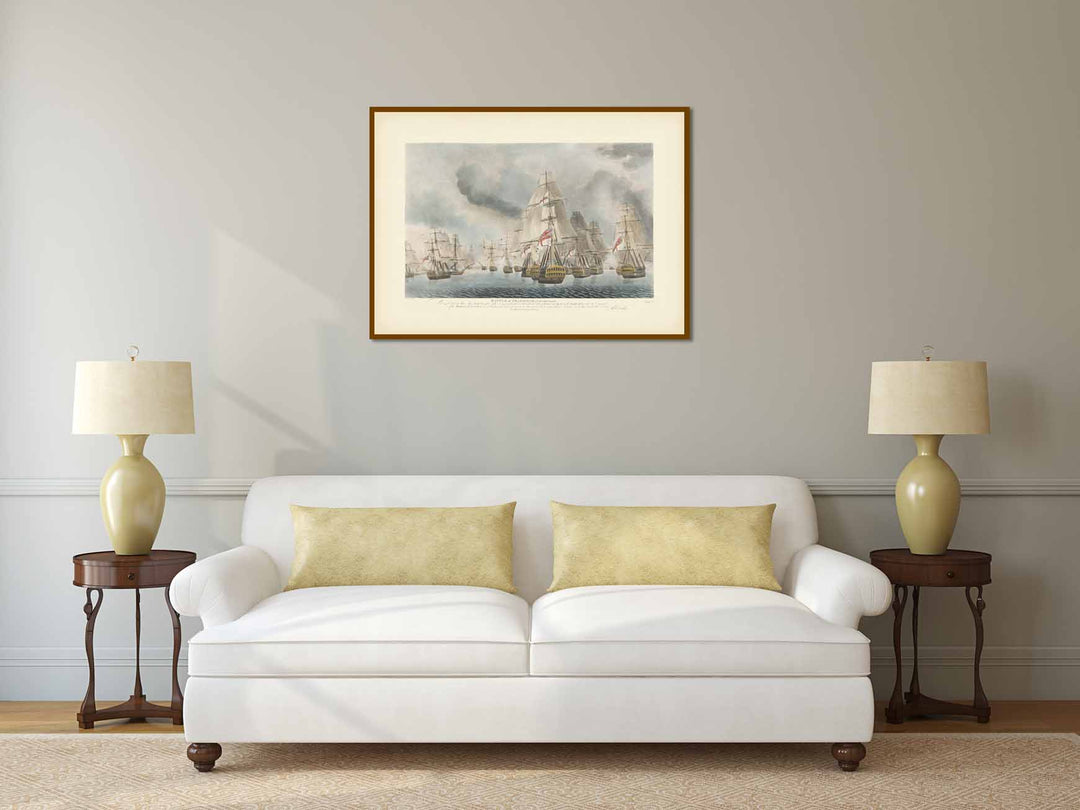 TRAFALGAR Battle, VAN Division - Plate 1 - hand-coloured engraving by Robert Dodd, 1843 art print poster canvas gift