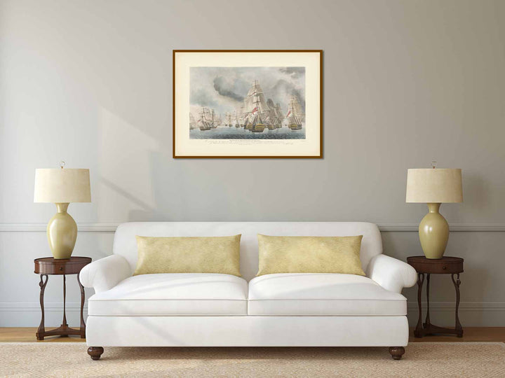 TRAFALGAR Battle, VAN Division - Plate 1 - hand-coloured engraving by Robert Dodd, 1843 art print poster canvas gift