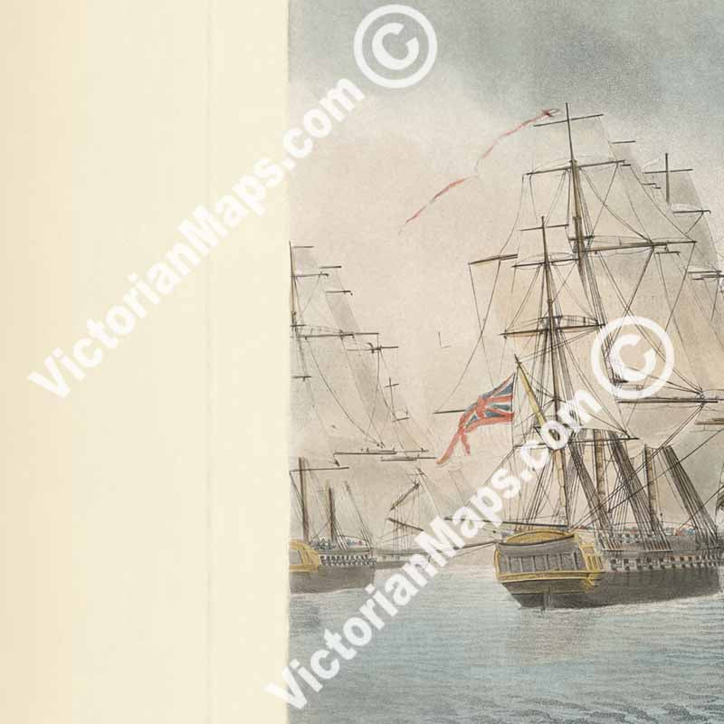 TRAFALGAR Battle, VAN Division - Plate 1 - hand-coloured engraving by Robert Dodd, 1843 art print poster canvas gift