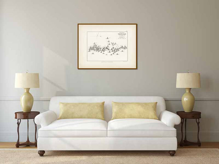 Battle of Trafalgar 21st October 1805, Plate 2 Positions in the Battle (later in the day). An engraved and hand-coloured map 35, A. K. Johnston, Atlas to Alison's History of Europe, 1850 art print poster canvas gift