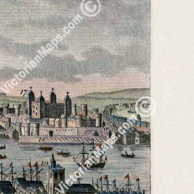 A View of London as it appeared before the Dreadful Fire in 1666 - a print by J. Cooke / W. Harrison, 1776