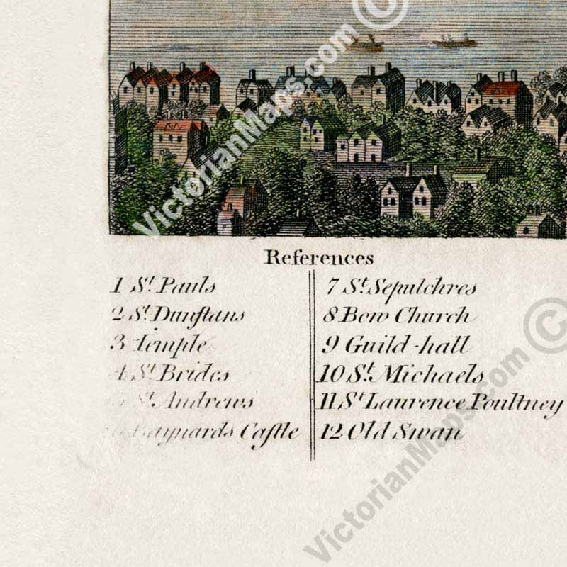 A View of London as it appeared before the Dreadful Fire in 1666 - a print by J. Cooke / W. Harrison, 1776