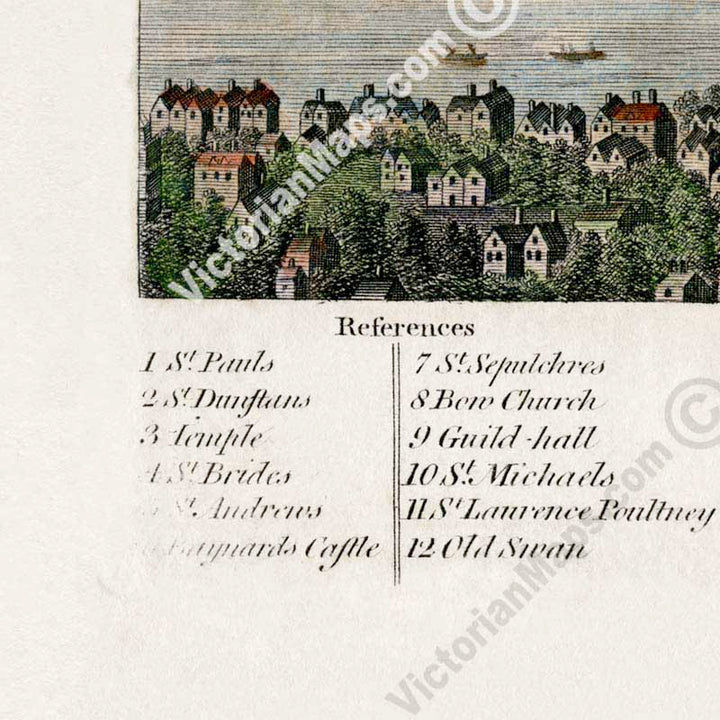 A View of London as it appeared before the Dreadful Fire in 1666 - a print by J. Cooke / W. Harrison, 1776