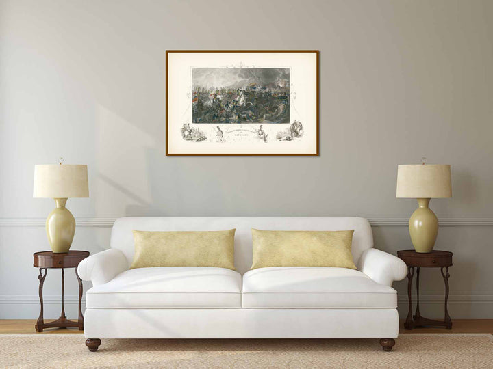 The Decisive Charge of the Life Guards at Waterloo - hand-coloured engraving L. Clennell, 1860 art print poster canvas gift