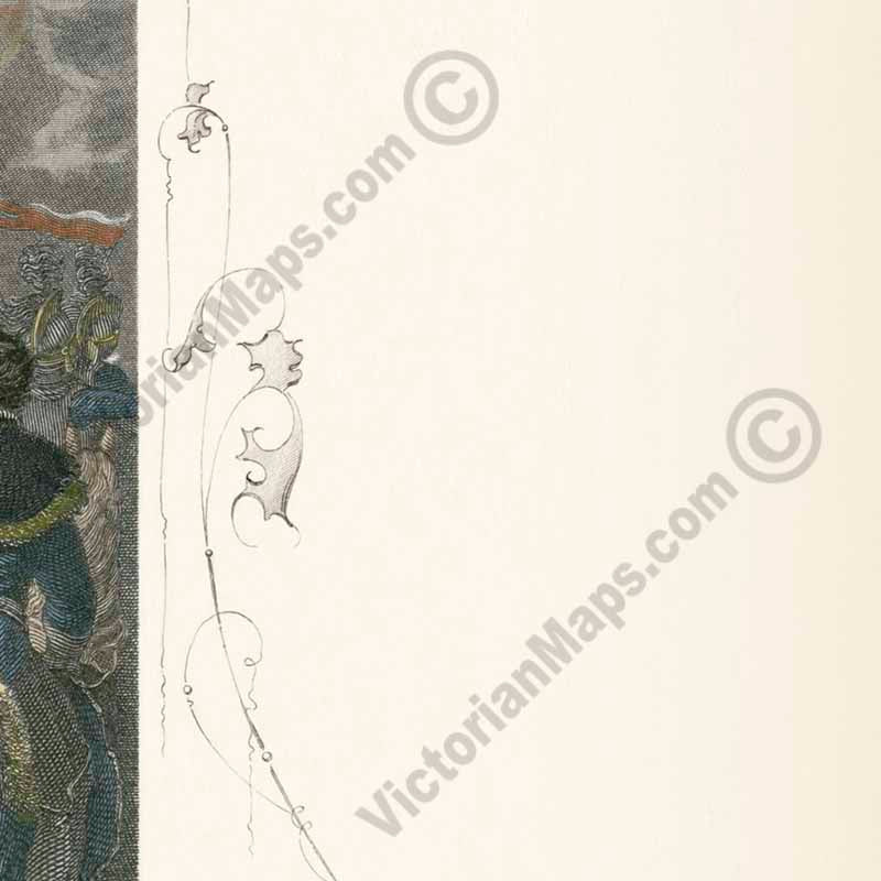 The Decisive Charge of the Life Guards at Waterloo - hand-coloured engraving L. Clennell, 1860 art print poster canvas gift