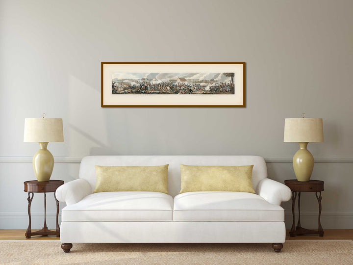 Antique Battle Of Waterloo print panoramic engraving W. Heath M. Dubourg 1818 art poster wall décor canvas gift