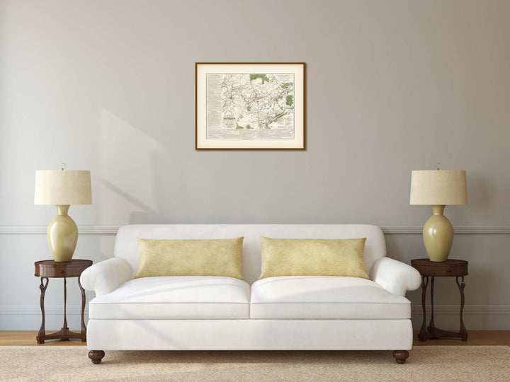 Plan of the Waterloo Battle 18 June 1815 Bataille de Mont-Saint-Jean W.B. Craan 1816 art print poster canvas gift present soldier officer