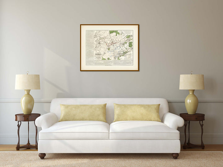 Plan of the Waterloo Battle 18 June 1815 Bataille de Mont-Saint-Jean W.B. Craan 1816 art print poster canvas gift present soldier officer