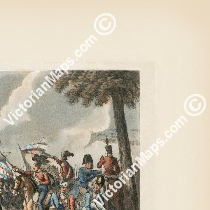 Antique Battle Of Waterloo print panoramic engraving W. Heath M. Dubourg 1818 art poster wall décor canvas gift