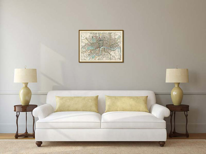 Whitbread's New Plan of London - a map of Victorian London by Josiah Whitbread, 1858 art print poster canvas gift
