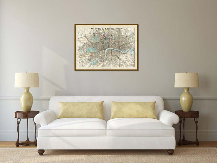 Whitbread's New Plan of London - a map of Victorian London by Josiah Whitbread, 1858 art print poster canvas gift