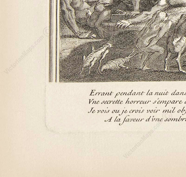 Witches' Sabbath II  - an occult engraving print by Claude Gillot, 1700 art poster canvas gift
