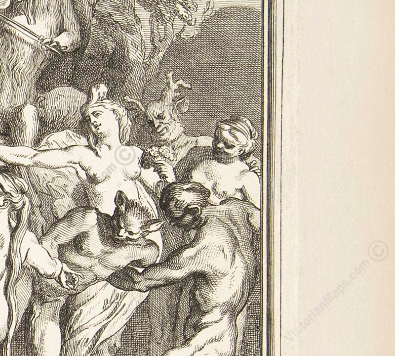 Witches' Sabbath II  - an occult engraving print by Claude Gillot, 1700 art poster canvas gift