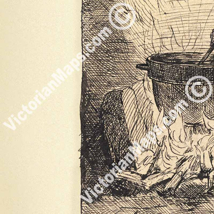 The Witch Die Hexe La Sorcière Witch's kitchen - an engraved print by Hans Thoma, 1870 art poster canvas gift